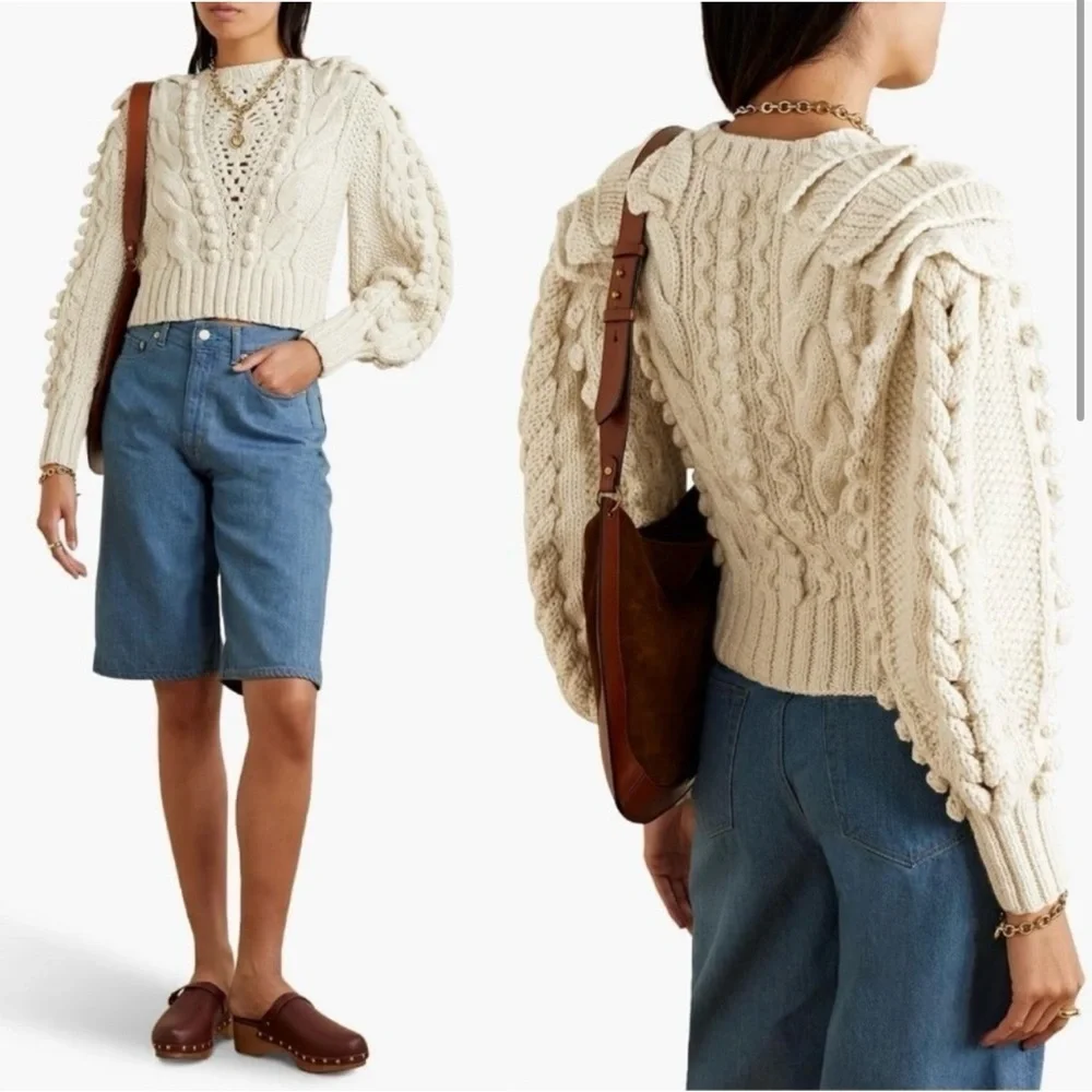 ULLA JOHNSON Verena Wool Cream Jumper Sweater Pullover SZ PS XS/S - Picture 2 of 9